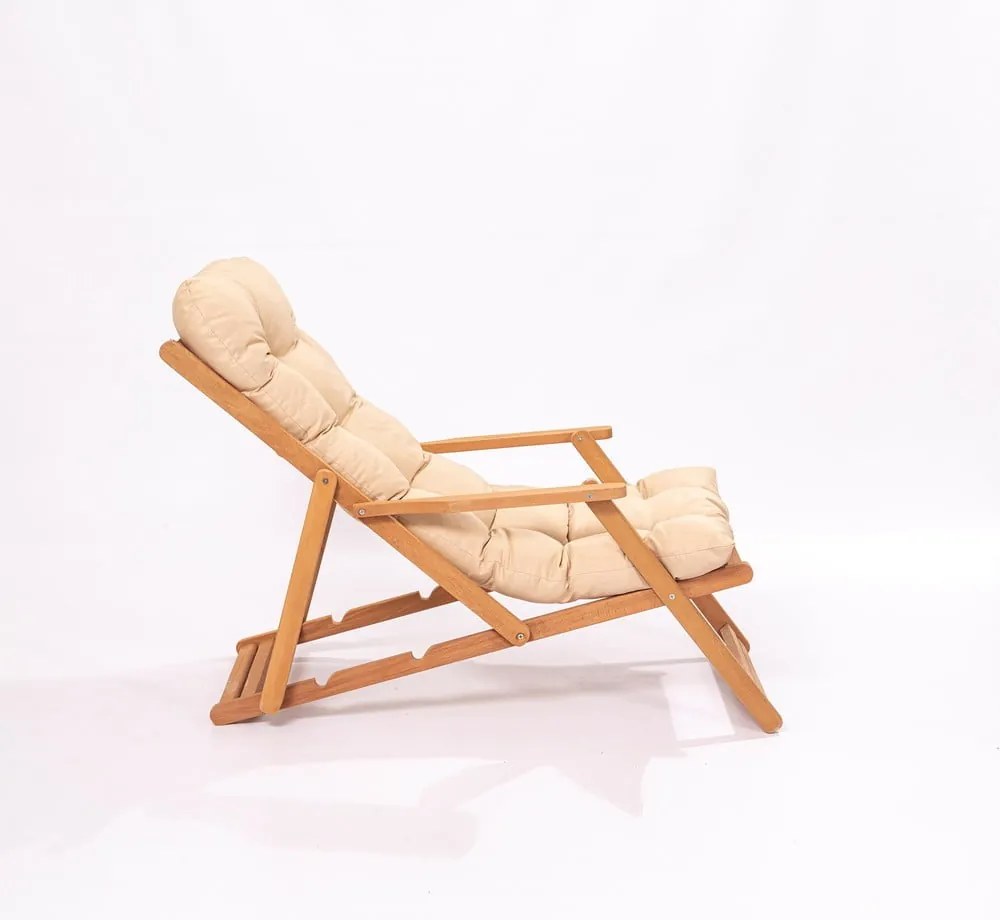 Градински комплект от масивен бук за 2 души в кремаво-естествен цвят – Floriane Garden