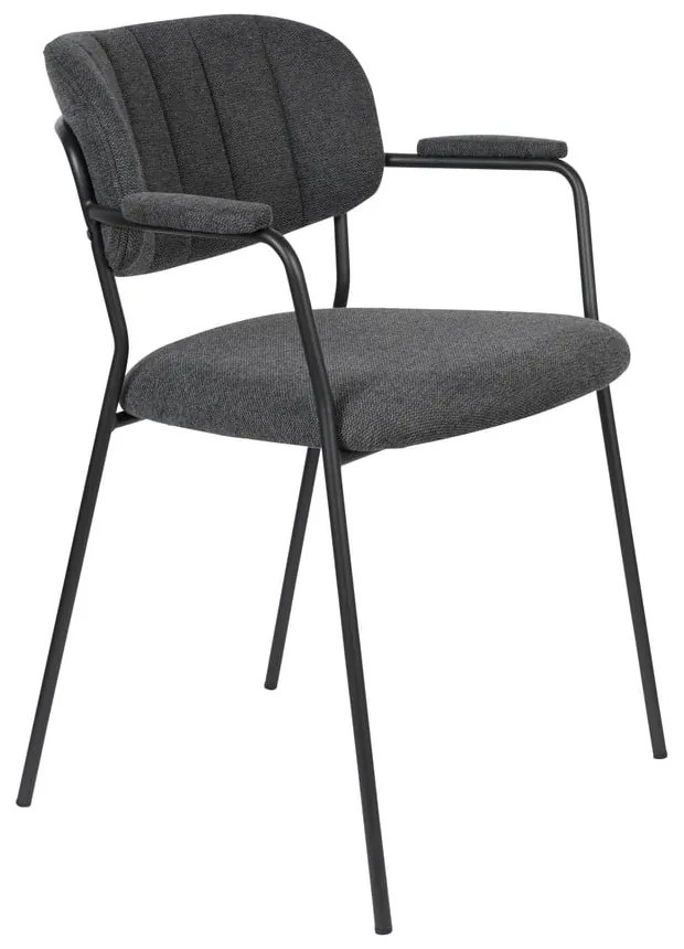 Антрацитни трапезни столове в комплект от 2 Jolien - White Label