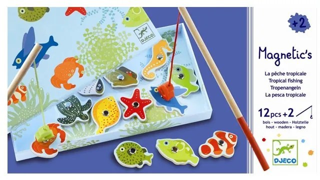 Djeco - Магнити дървени Tropical Fishing