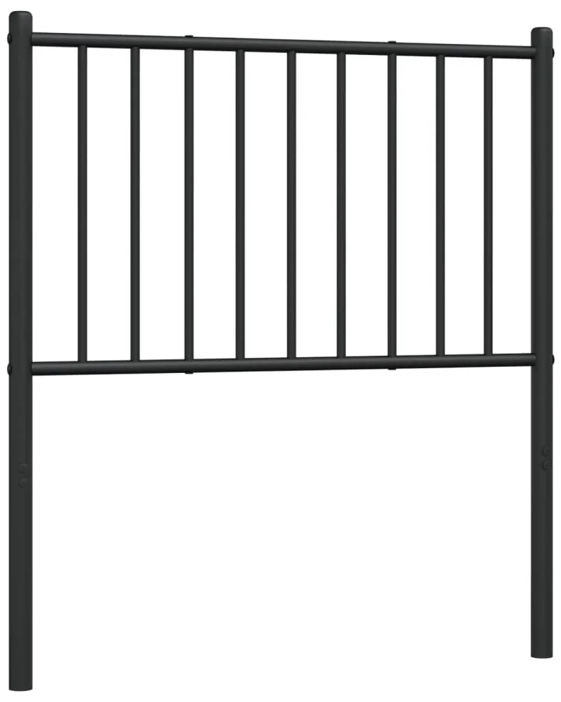 350890 vidaXL Метална резервна табла за легло, черна, 75 см