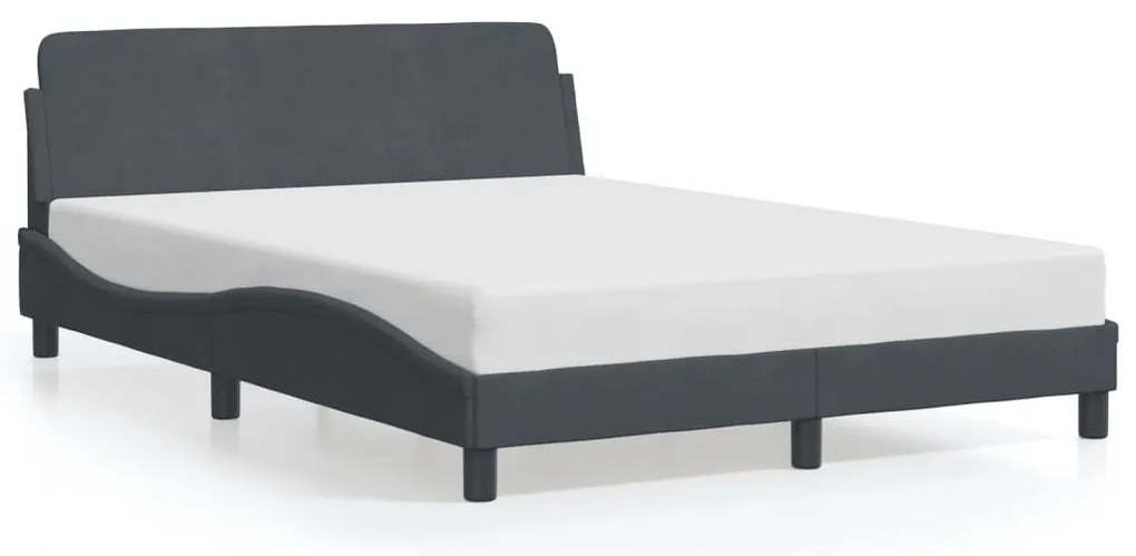 373193 vidaXL Рамка за легло Dover, тъмносива, 140x200 см, кадифе