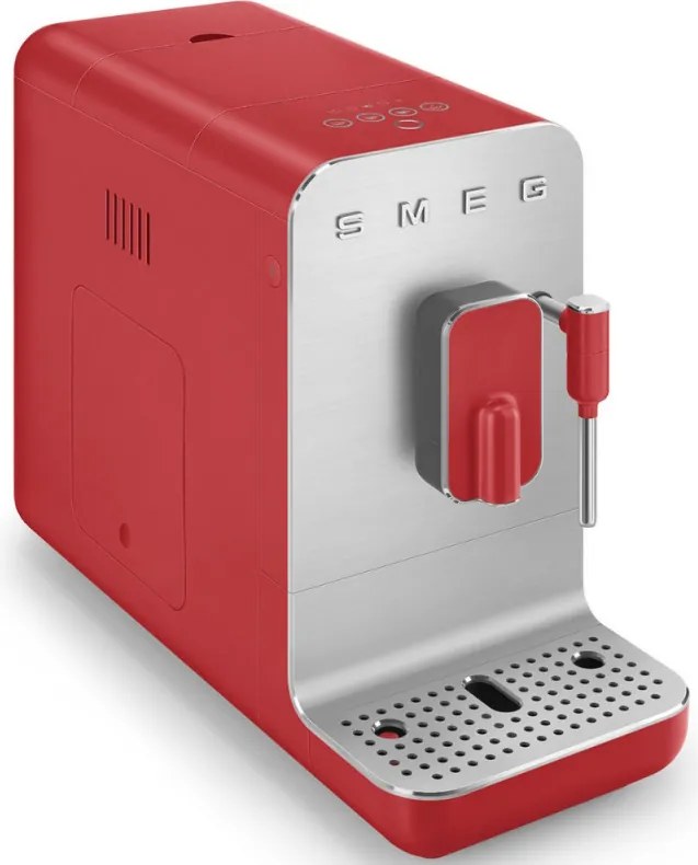 Еспресо машина SMEG Collezione BCC02RDMEU, 1350 W, 19 bar, 1.4 л, 8 функции, Вградена мелачка, Дюза за пара, Червен