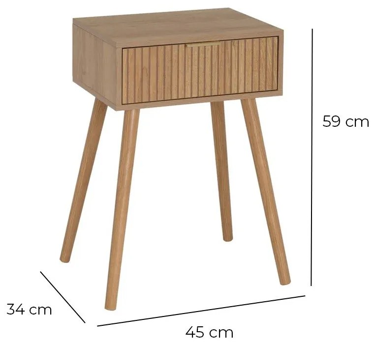 Нощно шкафче в естествен цвят – Casa Selección