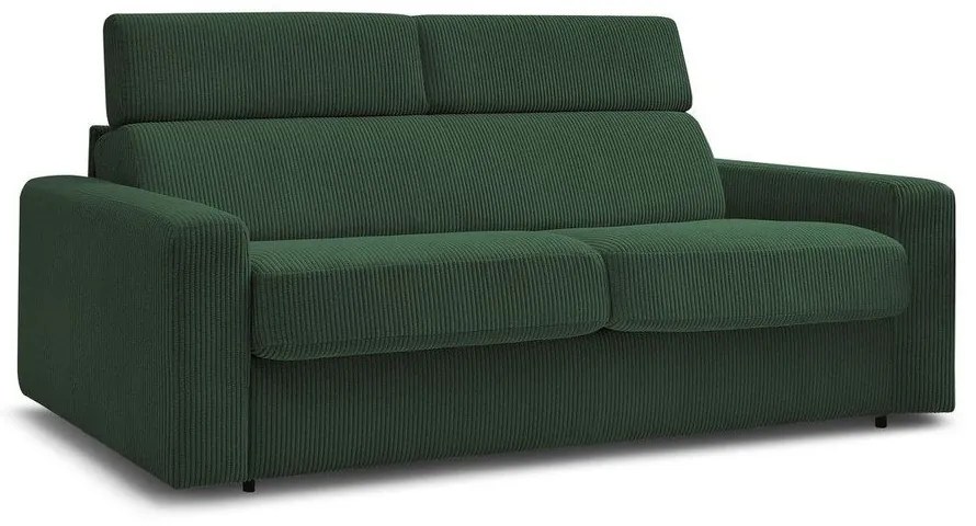 Тъмнозелен разтегателен диван от рипсено кадифе 195 cm Monaco – Bobochic Paris