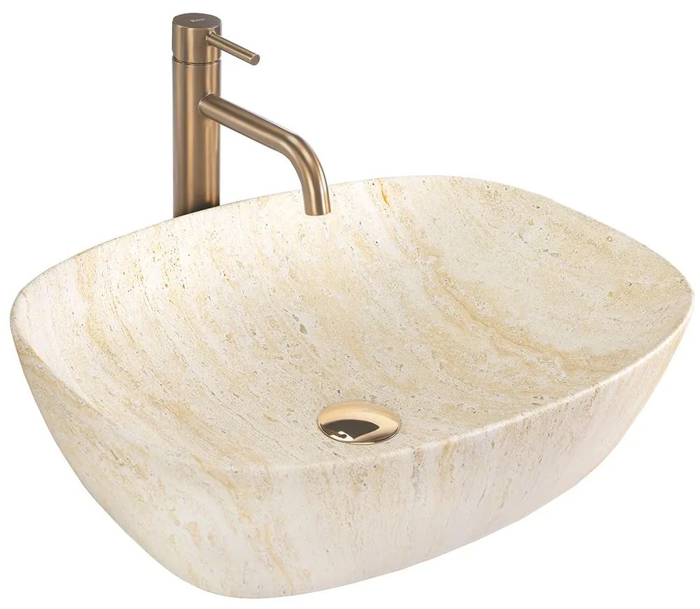 Умивалник за плот Rea Freja Travertine Matt