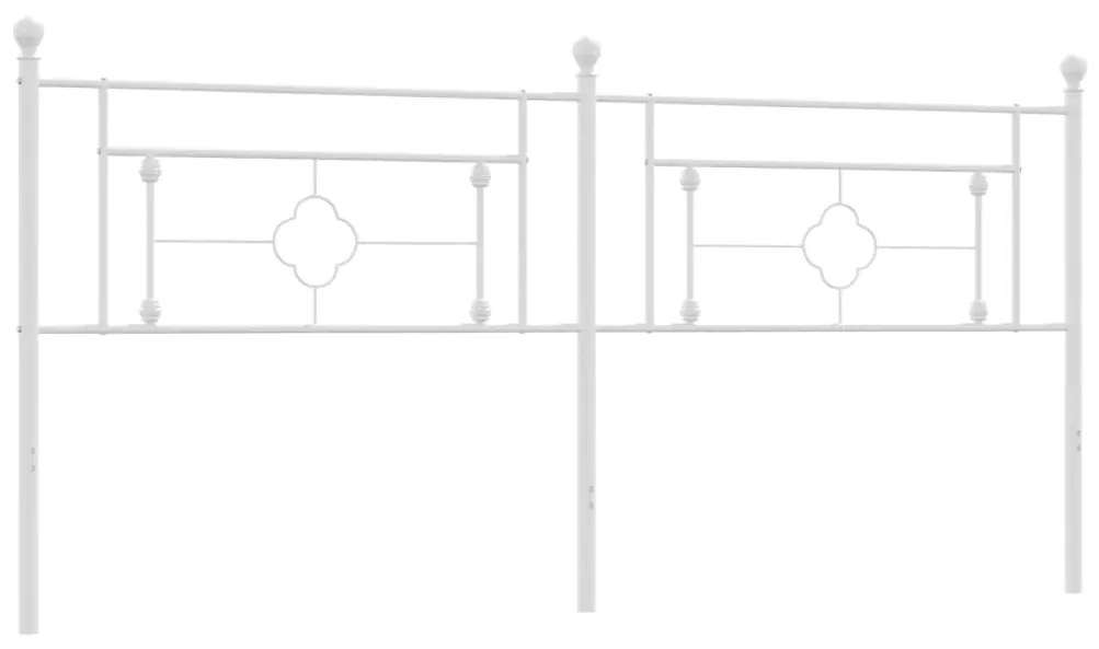 374425 vidaXL Метална табла за глава, бяла, 193 см