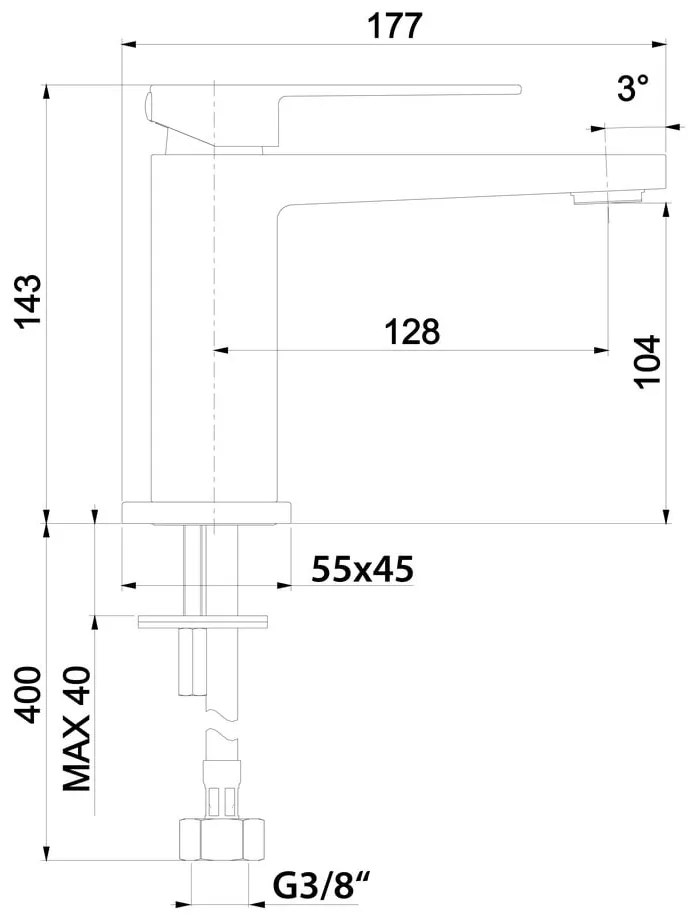 Стояща батерия за мивка в лъскаво-сребрист цвят Latus – Sapho