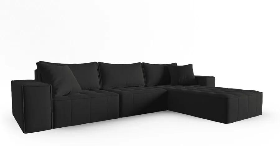 Черен ъглов диван (десен ъгъл) Mike - Micadoni Home