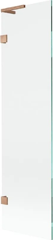 Mexen Lunar L параван за вана с 1 крило 50 x 150 см, прозрачен, четкана мед - 897L-050-000-65-00