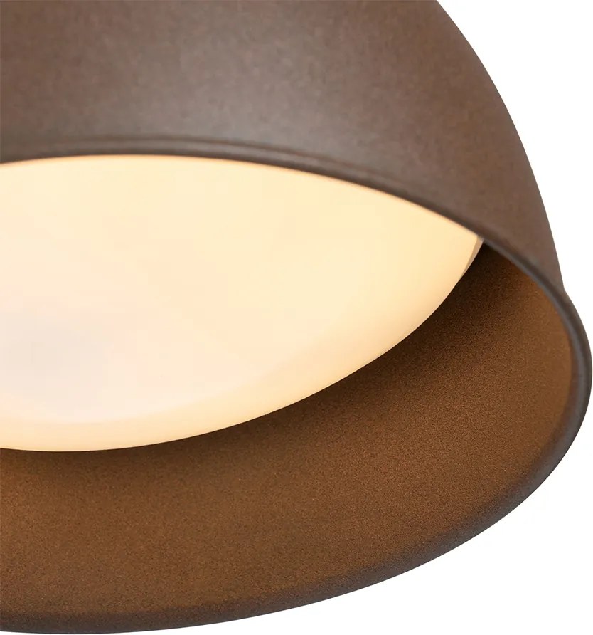 Индустриален външен стенен аплик ръждиво кафяв кръгъл IP44 - Natas