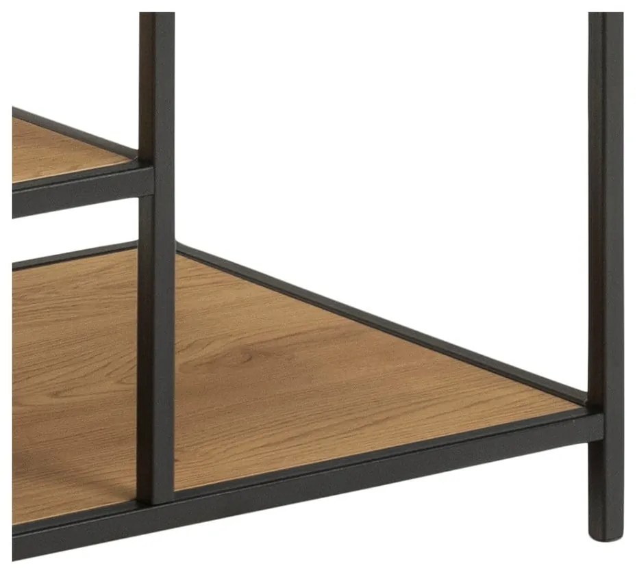 Черен/естествен отворен гардероб от декор от дъб 77x165 cm Seaford – Actona