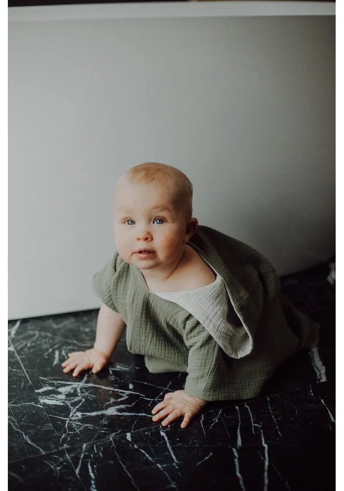 Бебешко пончо от муселин в цвят каки размер M - Malomi Kids