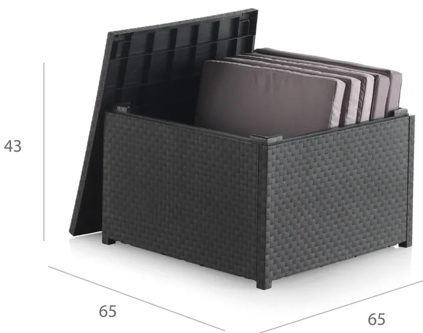 Градинска маса за съхранение от изкуствен ратан 56x56 cm – Juinsa