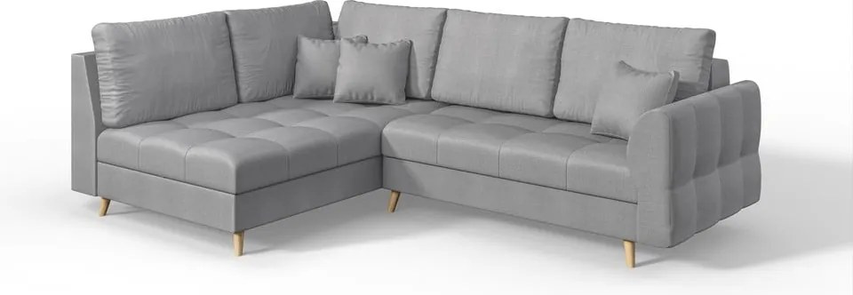 Сив ъглов диван (ляв ъгъл) Ariella - Ropez