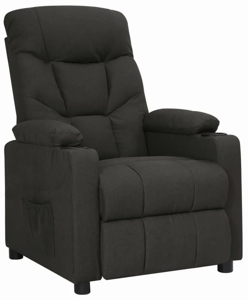 3093459 vidaXL Изправящ стол, черен, текстил