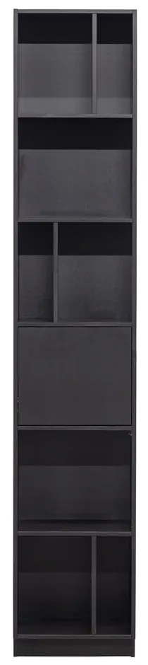 Черен модулен шкаф за книги от борова дървесина 40x210 cm Finca - WOOOD