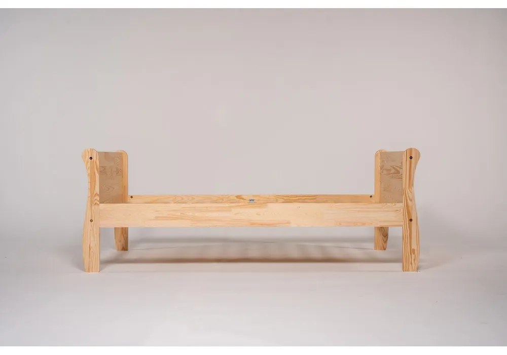 Детско легло 100x200 cm от масивен бор с включена подматрачна рамка в естествен цвят Roma – Adeko