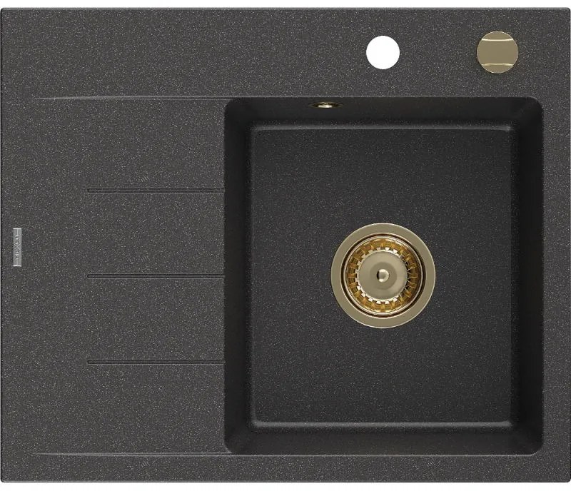 Mexen Ben гранитна мивка с една камера с място за отцеждане, дясна 600 x 500 мм,