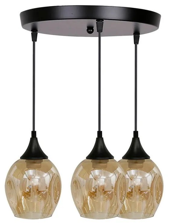 Черно висящо осветително тяло със стъклен абажур Aspa - Candellux Lighting