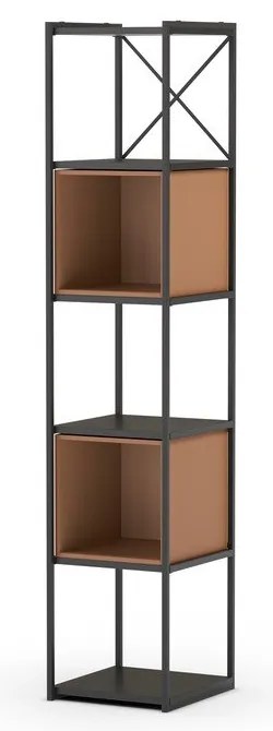 Библиотека в черен и тухлен цвят 36x179 cm Anya – Marckeric