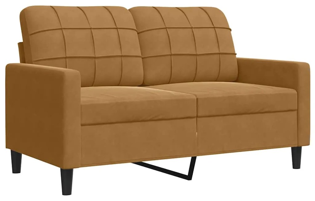 4007621 vidaXL 2-местен диван, кафяв, 120 см, кадифе
