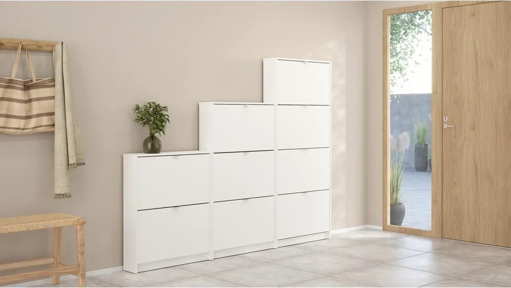 Бяла накланяща се стойка за обувки Shoes – Tvilum