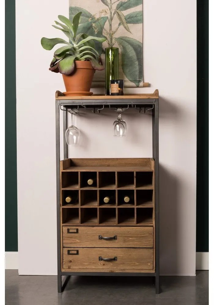 Шкаф за вино, изработен от елхово дърво Edgar - White Label