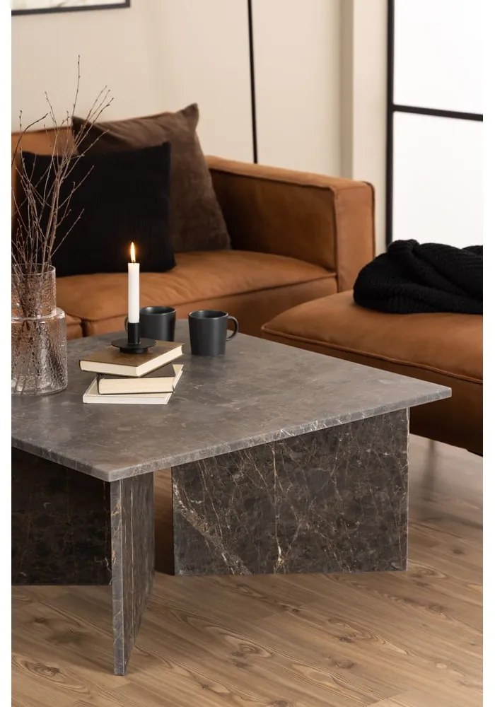 Черна мраморна масичка за кафе 90x90 cm Vega – Actona