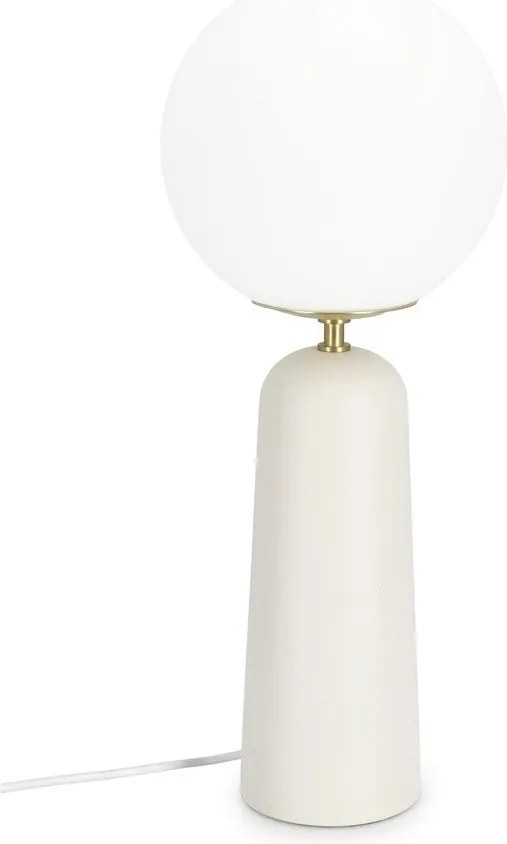 Бяла метална настолна лампа със стъклен абажур (височина 51 cm) Delphine – Bizzotto