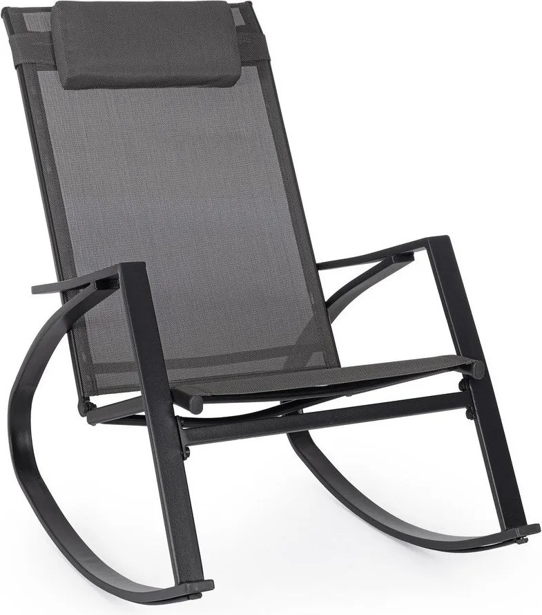 Антрацитен метален градински стол Ercolano – Bizzotto