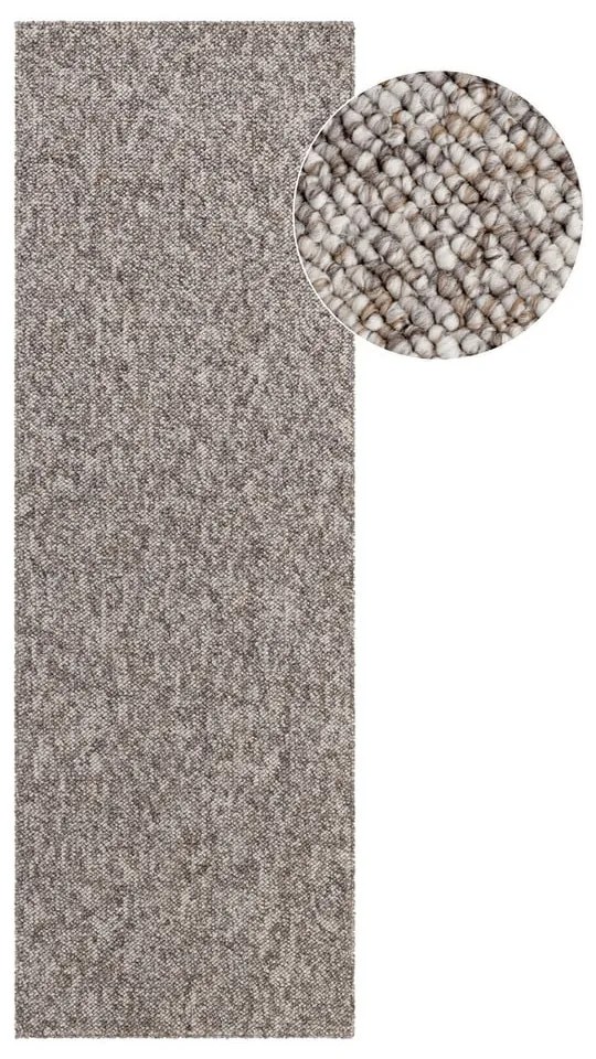 Сива пътека подходяща за пране 80x240 cm Rocco Taupe – Elle Decoration