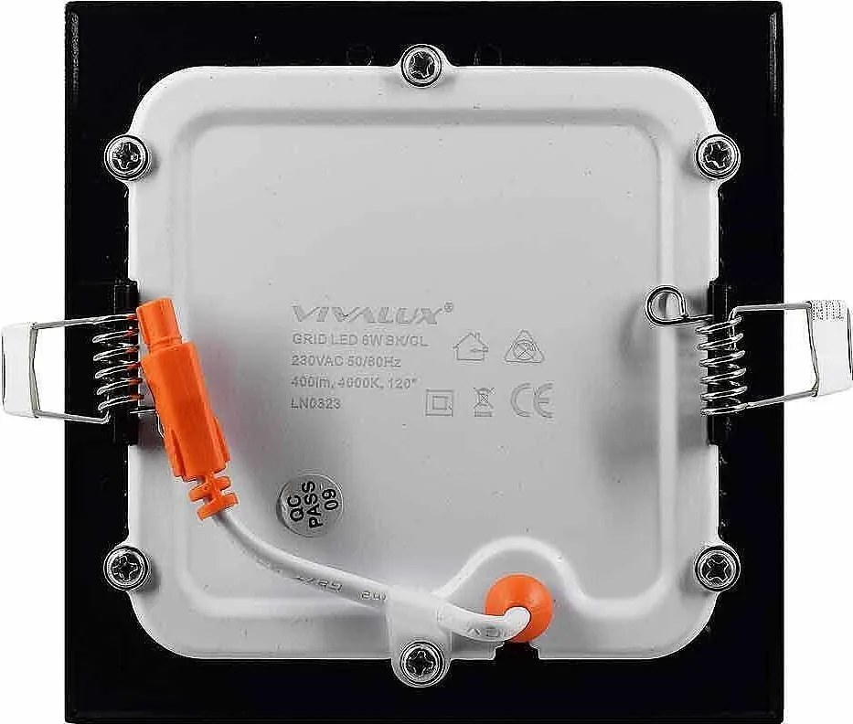 LED панел GRID, черен, 6W, 4000K