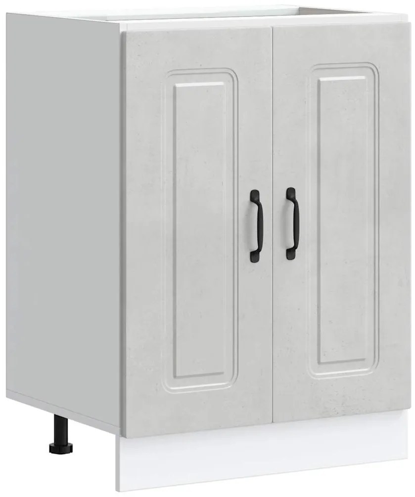 853441 vidaXL Шкаф за мивка, Kalmar, бетонно сив 60x46x81,5см инженерно дърво