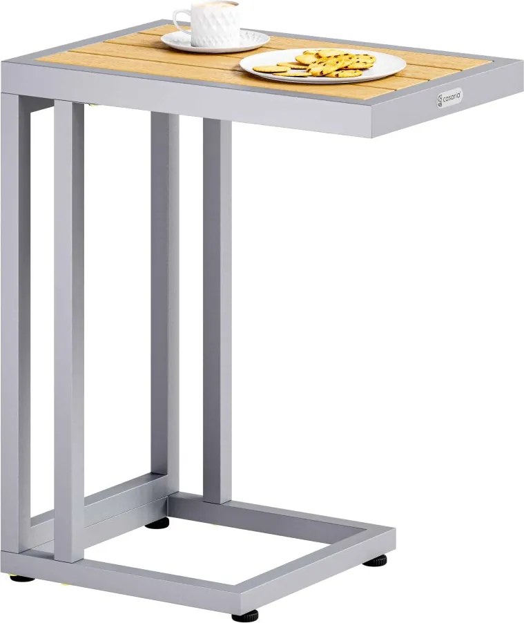 Странична масичка с WPC плоскост - 65,5 x 50 x 40 cm Сив