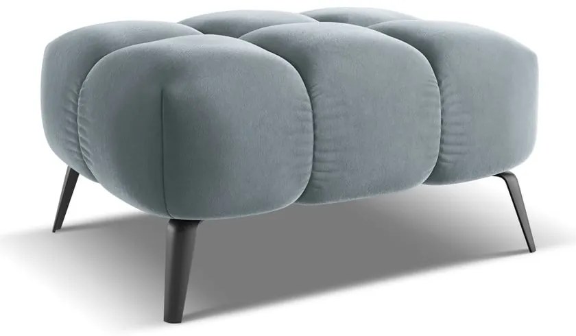 Светлосиня кадифена табуретка Nalu – Makamii