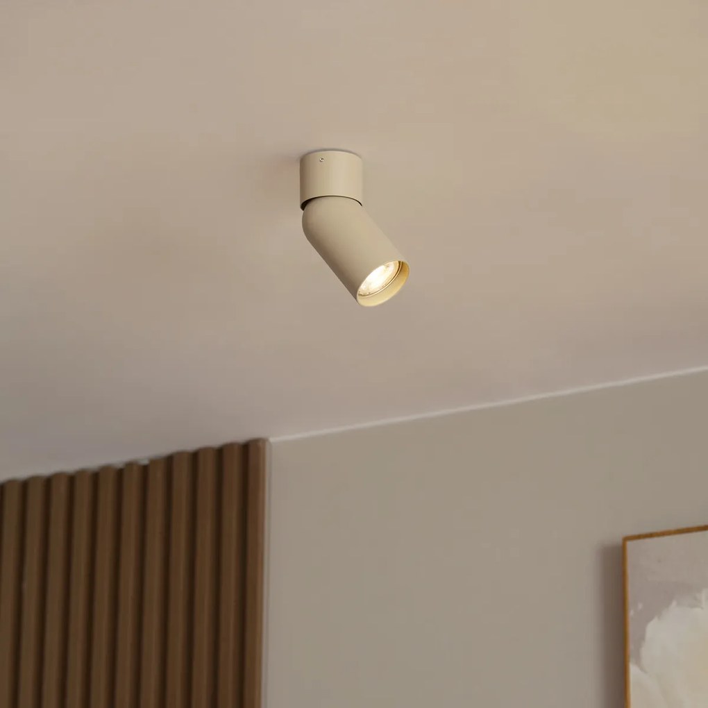Moderne plafondspot taupe kantelbaar - Falo