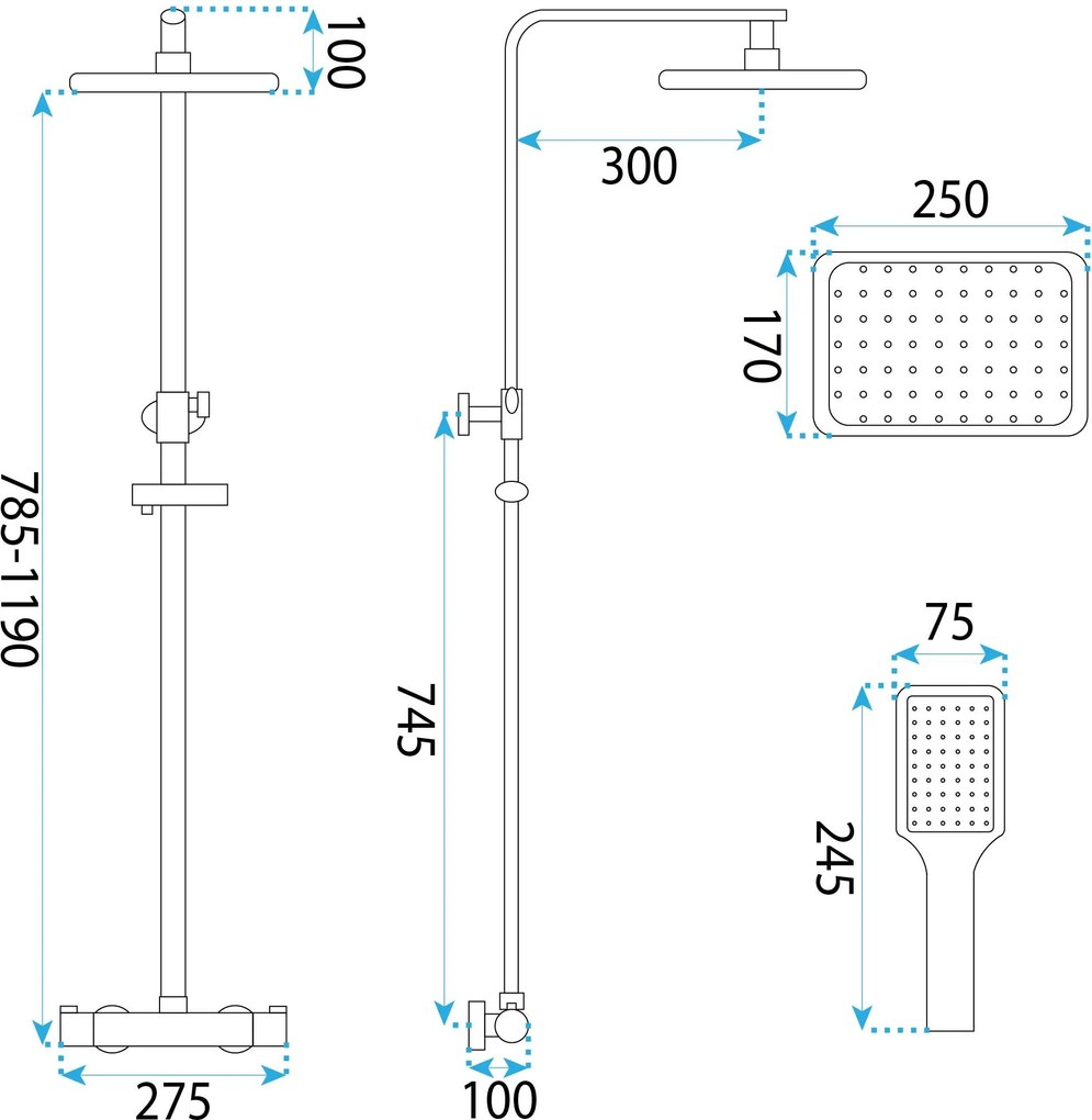 ДУШ СИСТЕМА REA Tom chrom