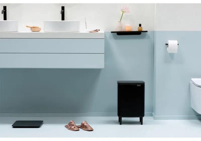 Кош за боклук Brabantia Bo Small Hi 1006649, 12 л, Плавно и безшумно отваряне, Противоплъзгаща основа, Черен