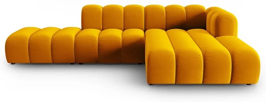 Жълт ъглов диван (десен ъгъл) Lupine – Micadoni Home