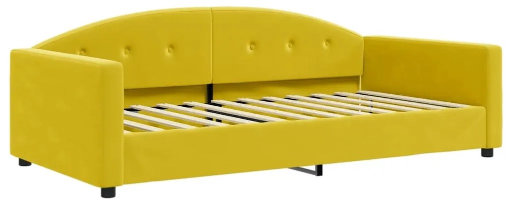354148 vidaXL Кушетка, жълта, 100x200 см, кадифе
