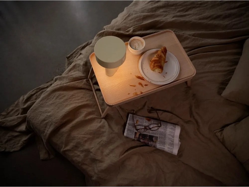 Светлозелена пластмасова LED настолна лампа (височина 18 cm) Oblong – Zone