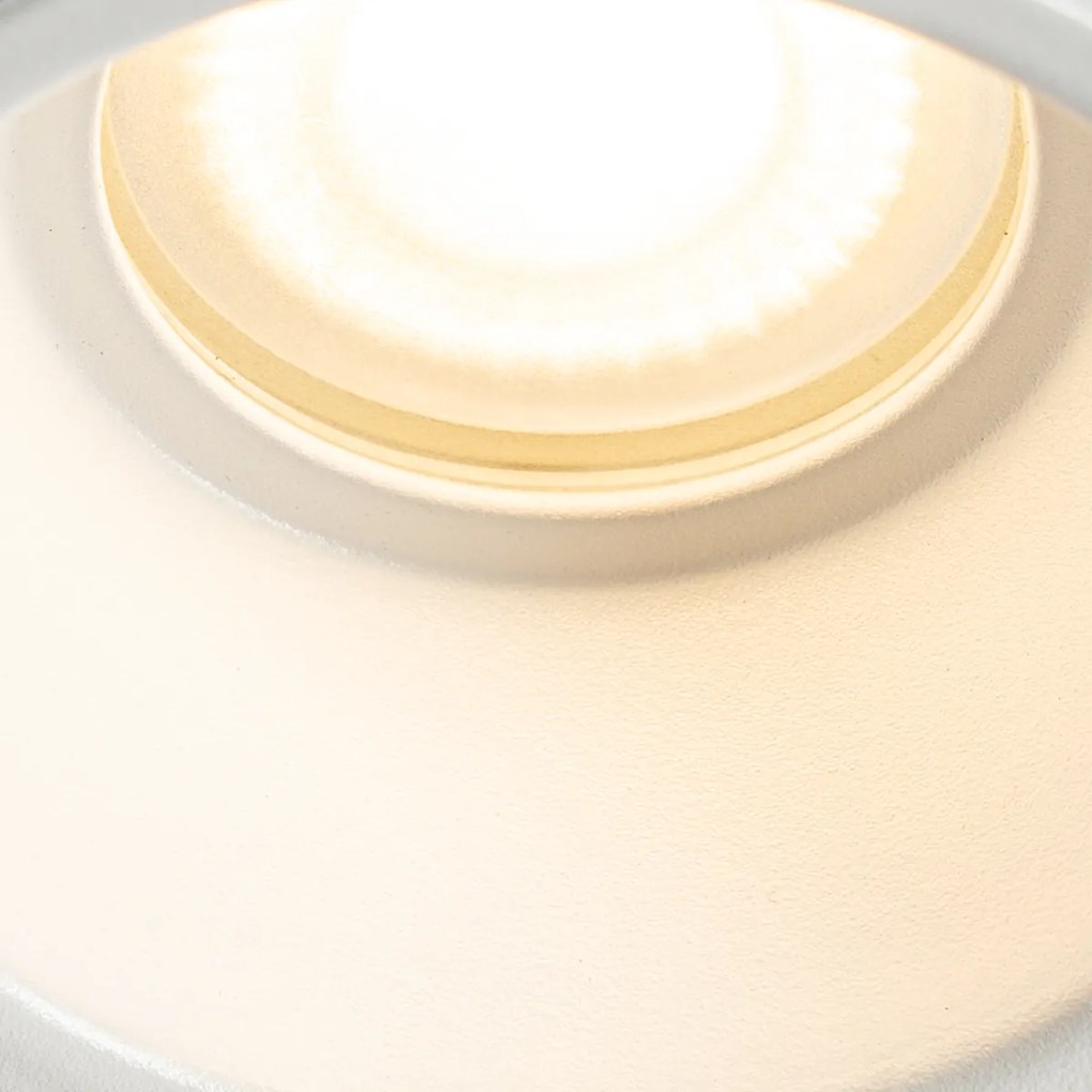 Комплект от 12 вградени прожектора бели GU10 50mm IP44 - Dept