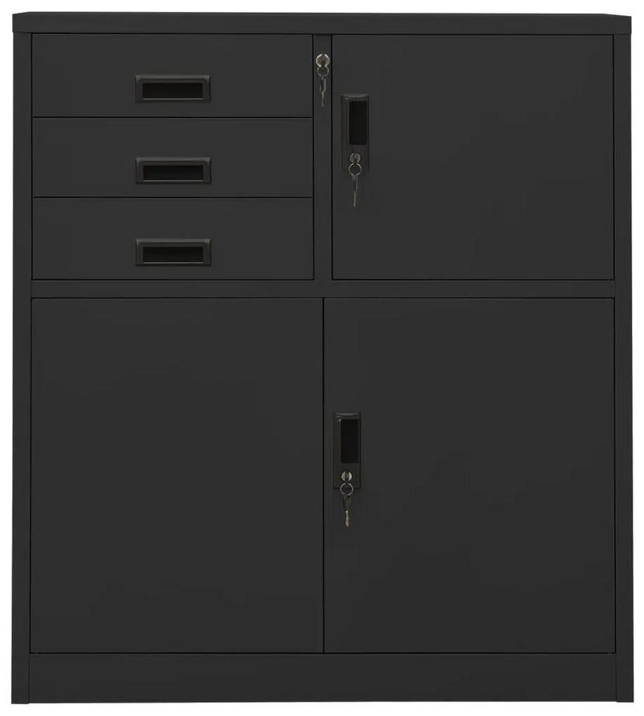 336408 vidaXL Офис шкаф, антрацит, 90x40x102 см, стомана