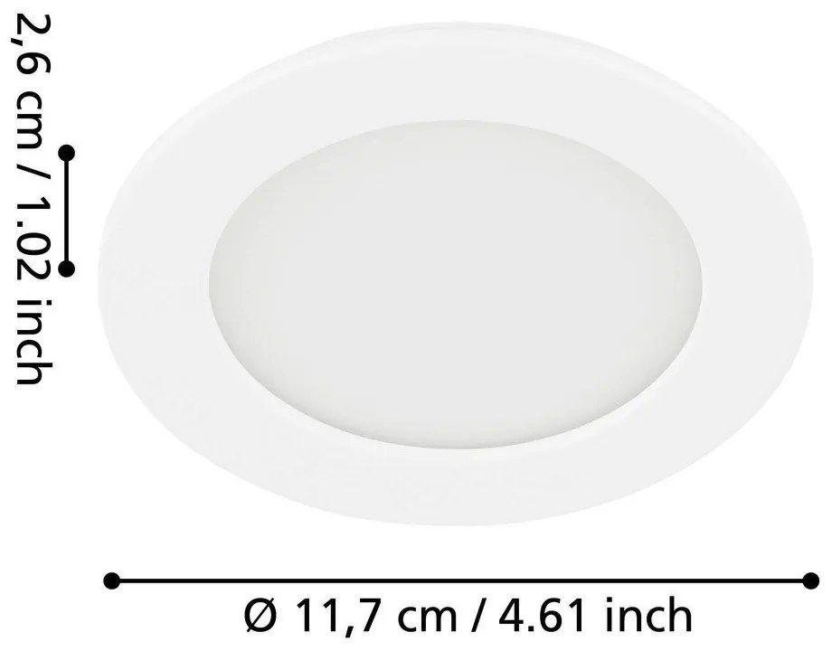 Бяло LED вградено осветление осветително тяло за таван FUEVA 5 – EGLO