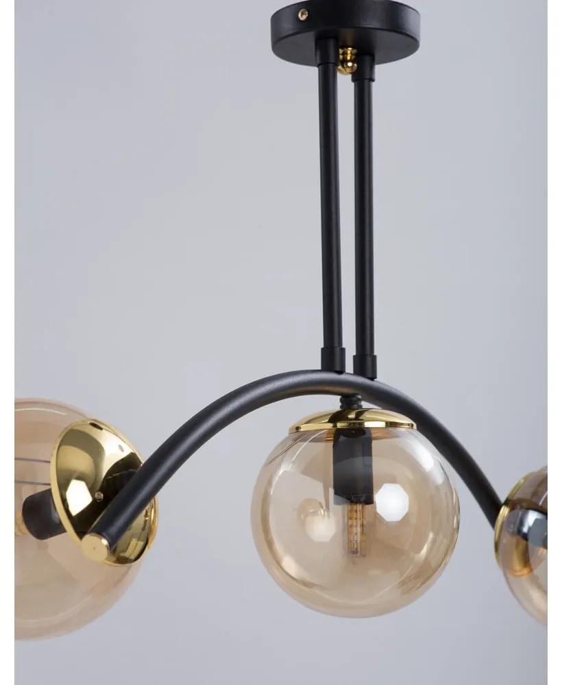 Жълто-черна лампа за таван със стъклен абажур ø 15 cm Yay - Squid Lighting