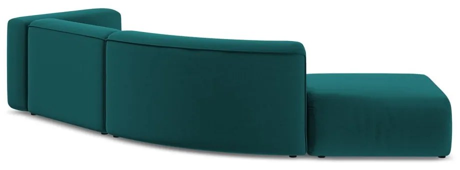 Тюркоазен кадифен шезлонг (ляв ъгъл) Ekahi – Makamii