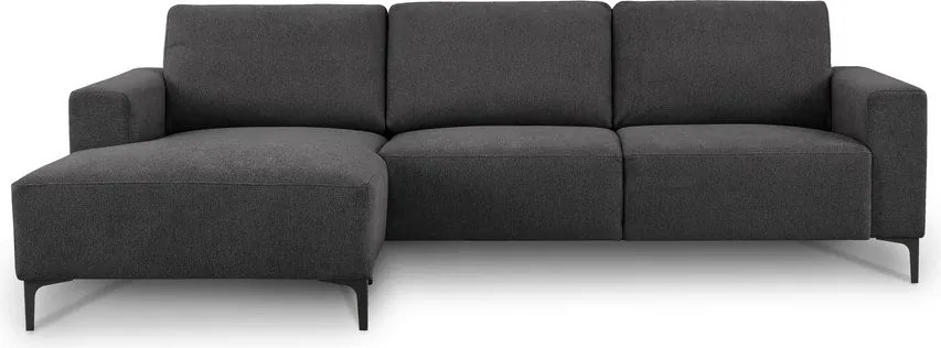 Антрацитен шенилов ъглов диван (ляв ъгъл) Fabian – Scandic
