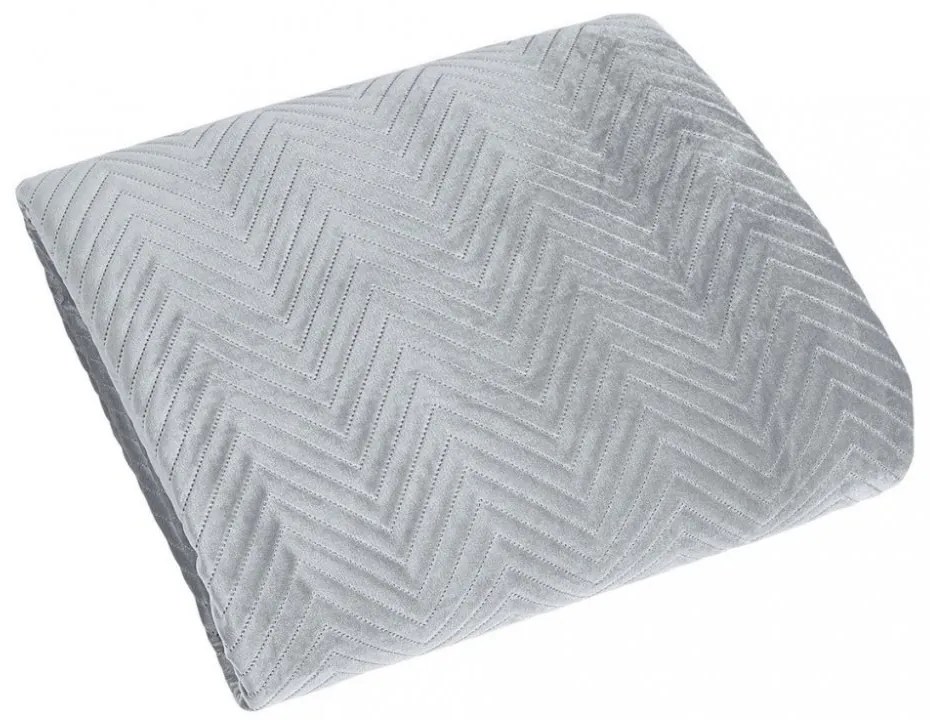 Сребърна кадифена покривка за легло с ватиране Ширина: 220 см Дължина: 240 см.