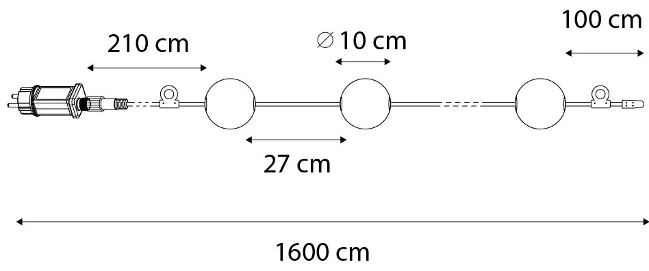 Модерни външни гирлянди 8М с LED 14-светлини - Malai