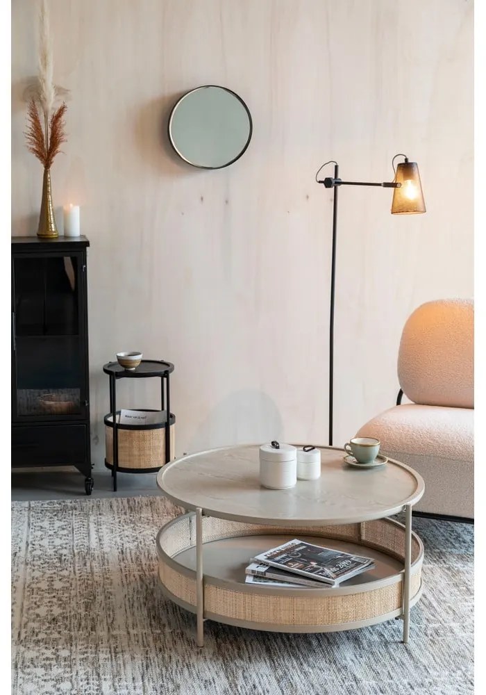 Кръгла масичка за кафе в бежов и естествен цвят ø 80 cm Makoto – White Label